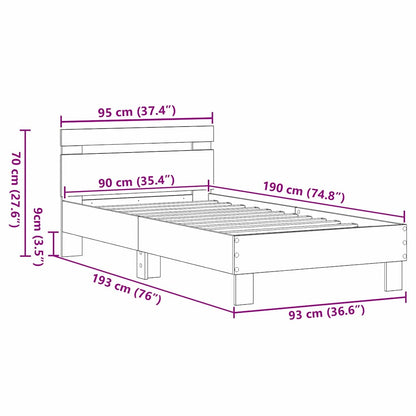Sengestel Med Hovedgærde Artisan Eg 90 190 Cm Konstrueret Træ - Billede 11