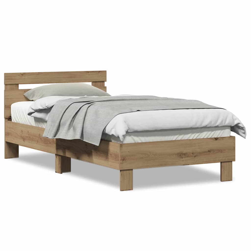 Sengestel Med Hovedgærde Artisan Eg 90 X 190 Cm Konstrueret Træ - Billede 4