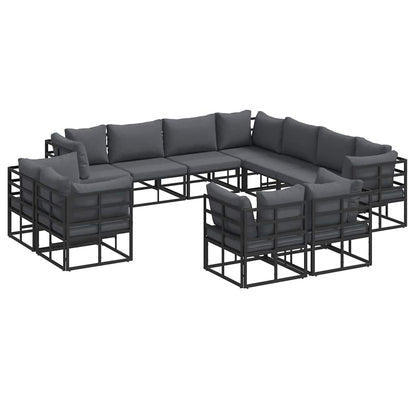 Havesofa Sæt Med Pude 11 Dele Aluminium - Billede 2