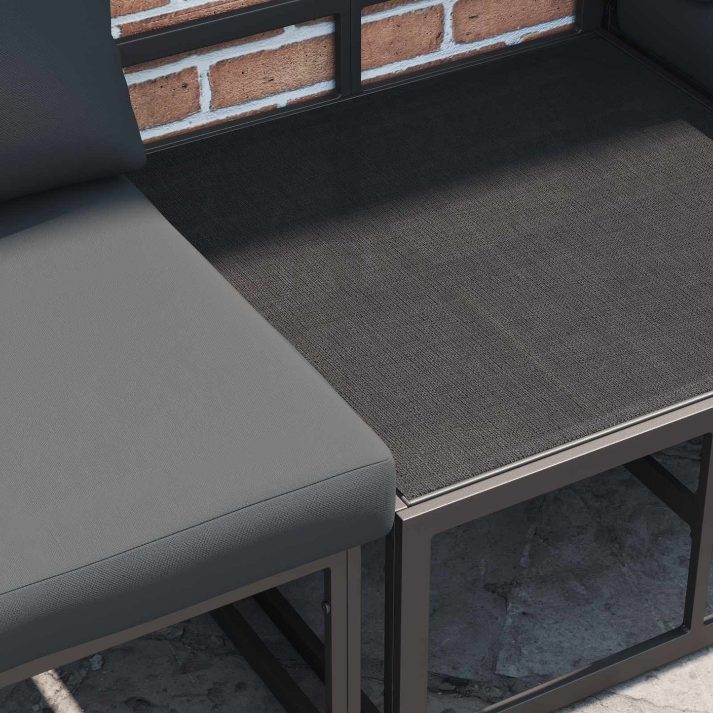 Havesofa Sæt Med Pude 7 Dele Aluminium - Billede 6