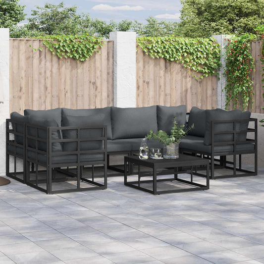 Havesofa Sæt Med Pude 7 Dele Aluminium - Hovedbillede