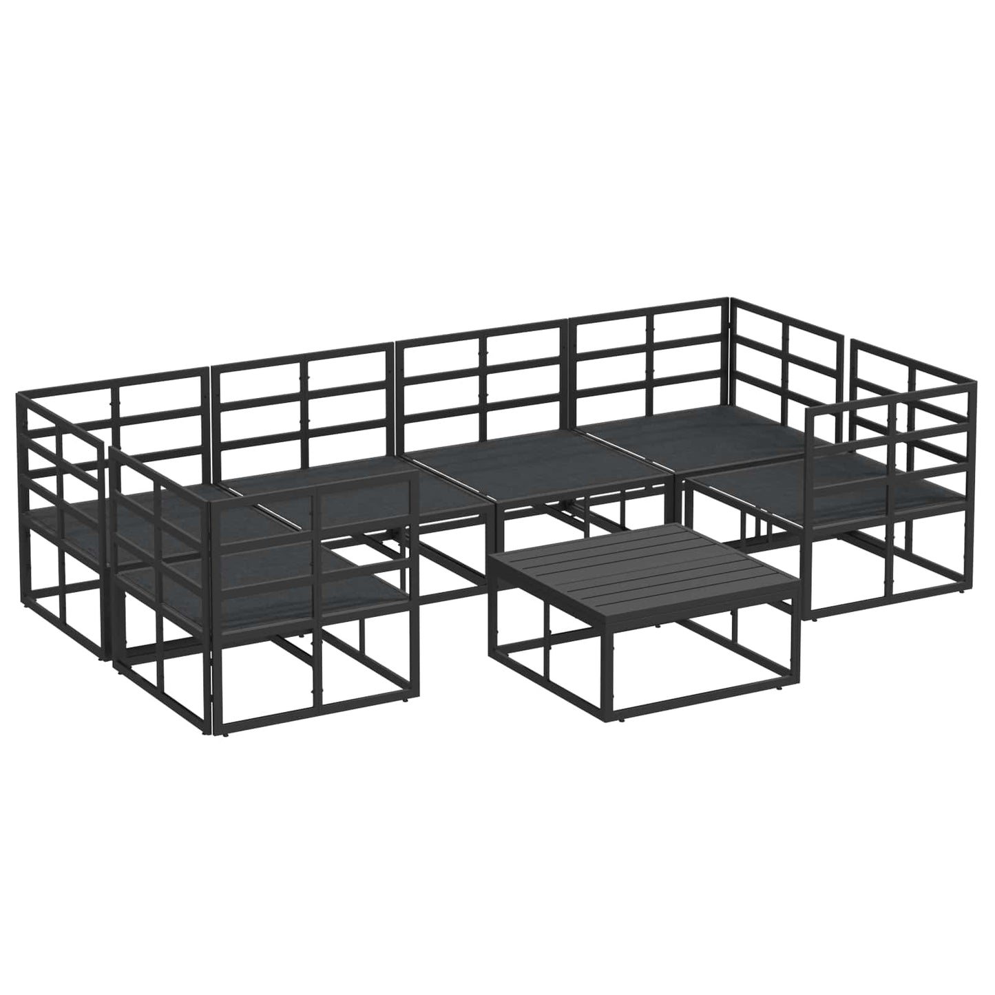Havesofa Sæt Med Pude 7 Dele Aluminium - Billede 8