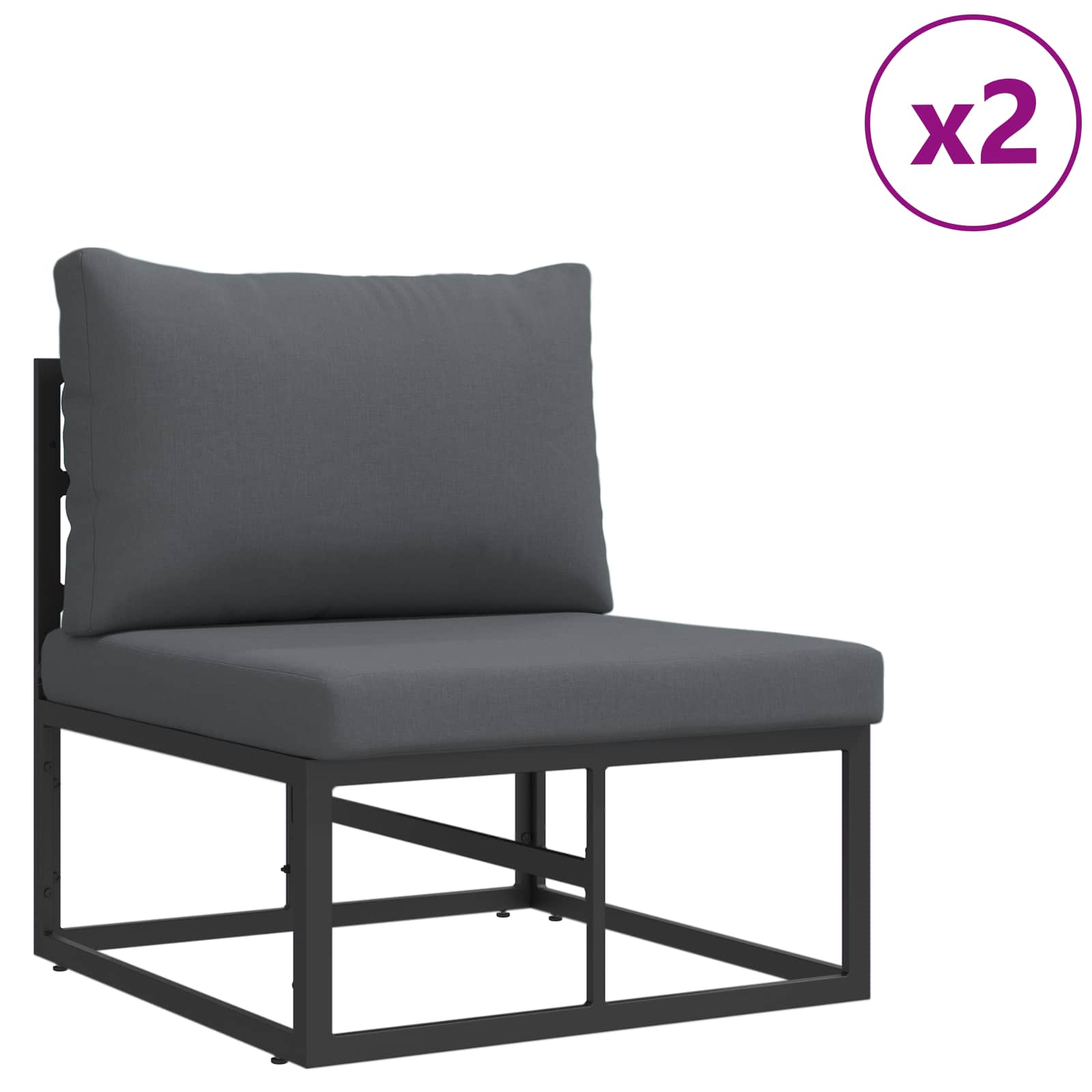 Havesofa Sæt Med Pude 7 Dele Aluminium - Billede 3