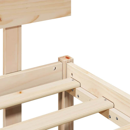 Sengestel Med Hovedgærde Brun 90 X 190 Cm Massivt Fyrretræ - Billede 9