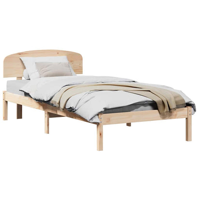Sengestel Med Hovedgærde Brun 90 190 Cm Massivt Fyrretræ - Billede 3