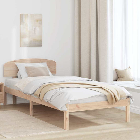 Sengestel Med Hovedgærde Brun 75 190 Cm Massivt Fyrretræ - Hovedbillede