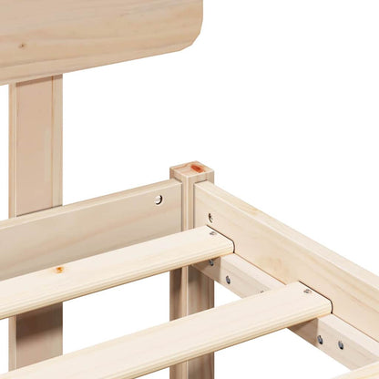 Sengestel Naturfarvet 150 200 Cm Massivt Fyrretræ - Billede 9
