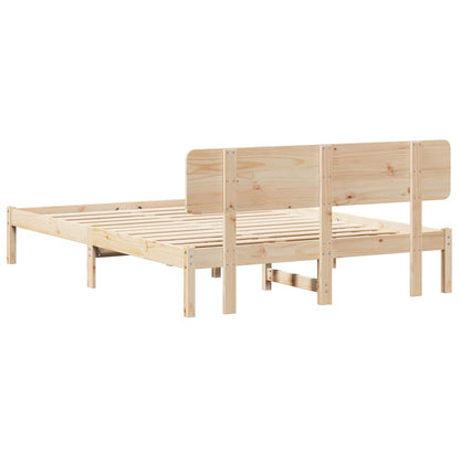 Sengestel Naturfarvet 150 200 Cm Massivt Fyrretræ - Billede 8