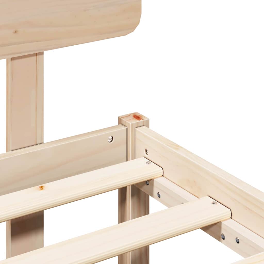 Sengestel Naturfarvet 140 X 200 Cm Massivt Fyrretræ - Billede 9