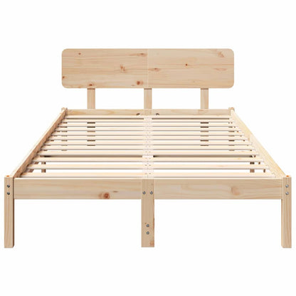 Sengestel Naturfarvet 135 190 Cm Massivt Fyrretræ - Billede 6