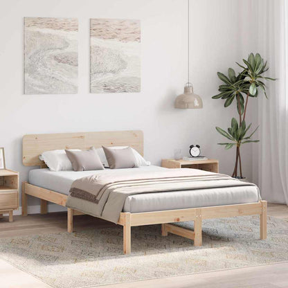 Sengestel Naturfarvet 120 190 Cm Massivt Fyrretræ - Billede 5