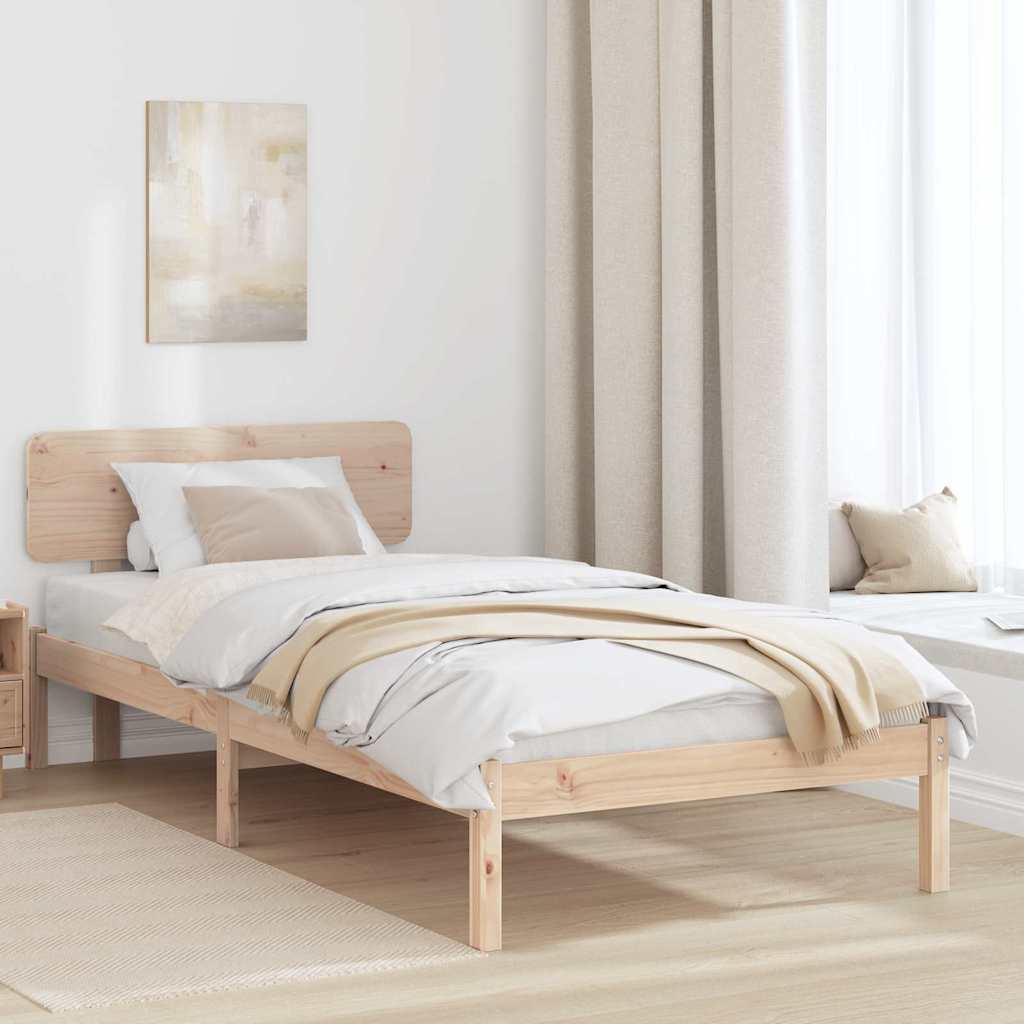 Sengestel Naturfarvet 90 190 Cm Massivt Fyrretræ - Hovedbillede