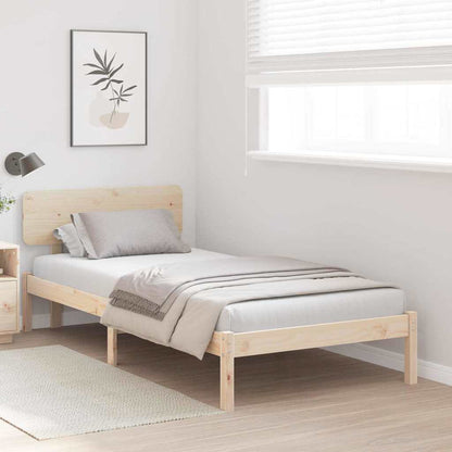 Sengestel Naturfarvet 90 190 Cm Massivt Fyrretræ - Billede 5