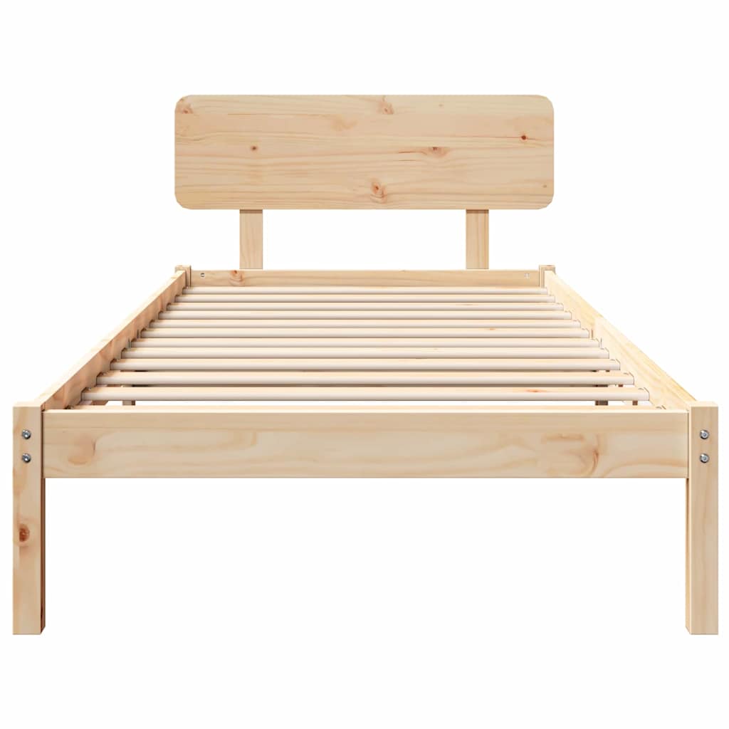 Sengestel Naturfarvet 90 190 Cm Massivt Fyrretræ - Billede 6