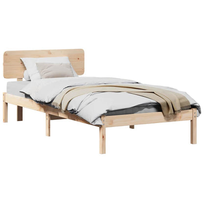 Sengestel Naturfarvet 90 190 Cm Massivt Fyrretræ - Billede 3