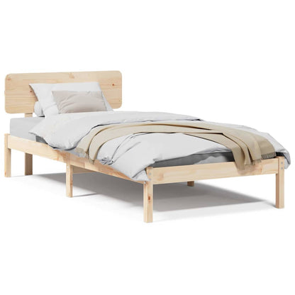 Sengestel Naturfarvet 90 190 Cm Massivt Fyrretræ - Billede 4