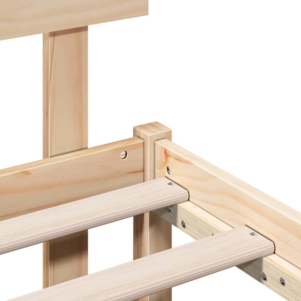 Sengestel Med Hovedgærde Brun 90 X 190 Cm Massivt Fyrretræ - Billede 9