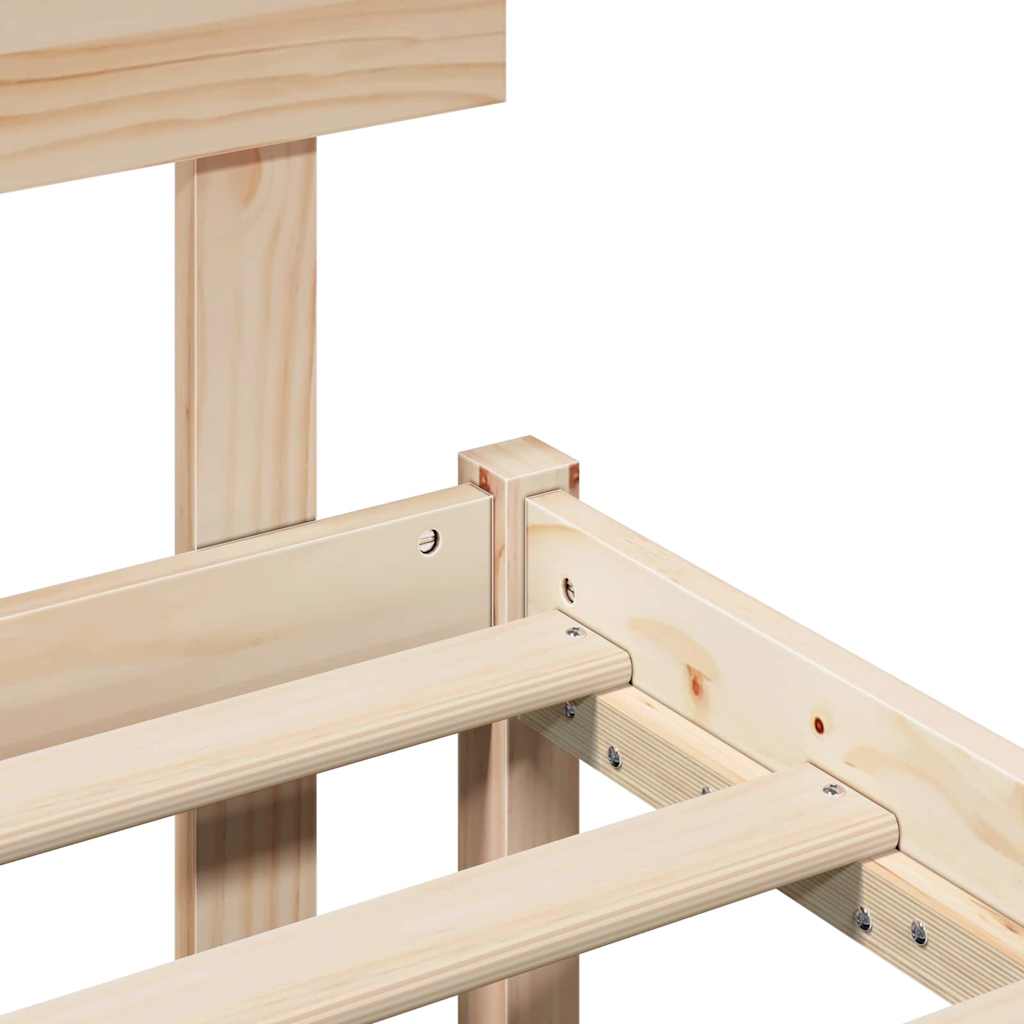 Sengestel Med Hovedgærde Brun 135 X 190 Cm Massivt Fyrretræ - Billede 9