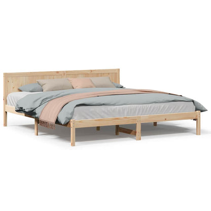 Sengestel Brun 200 200 Cm Massivt Fyrretræ - Billede 4