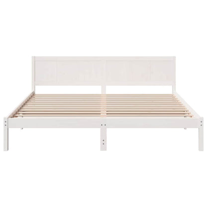 Sengestel Hvid 200 200 Cm Massivt Fyrretræ - Billede 6
