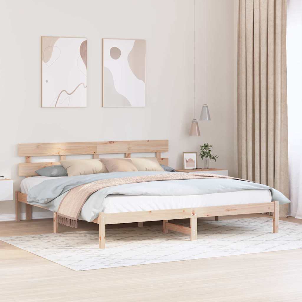 Sengestel Brun 180 200 Cm Massivt Fyrretræ - Hovedbillede