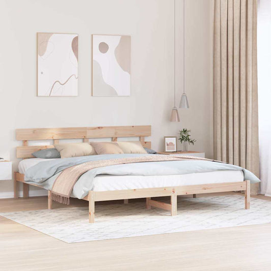 Sengestel Brun 180 200 Cm Massivt Fyrretræ - Hovedbillede