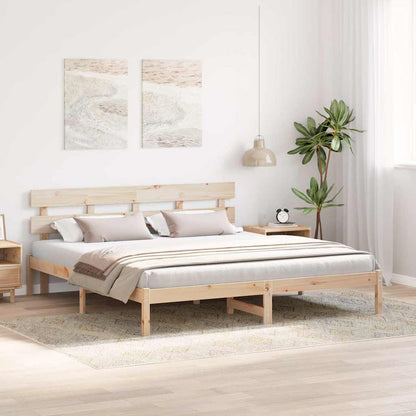 Sengestel Brun 180 200 Cm Massivt Fyrretræ - Billede 5