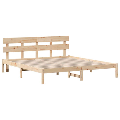 Sengestel Brun 180 200 Cm Massivt Fyrretræ - Billede 2