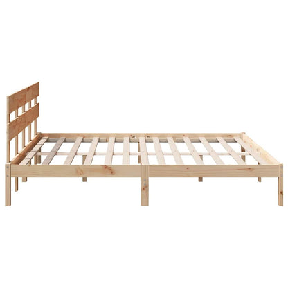 Sengestel Brun 180 200 Cm Massivt Fyrretræ - Billede 7