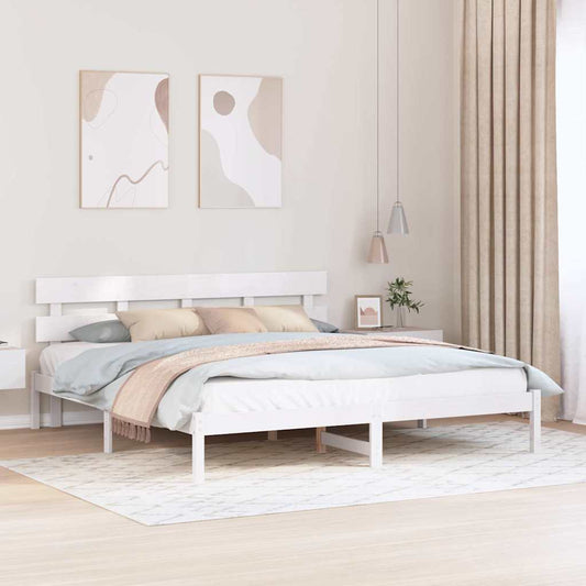 Sengestel Hvid 180 200 Cm Massivt Fyrretræ - Hovedbillede