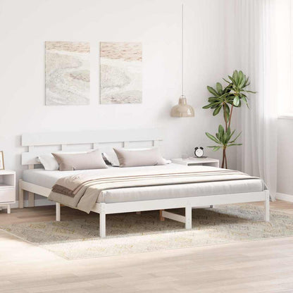 Sengestel Hvid 180 200 Cm Massivt Fyrretræ - Billede 5
