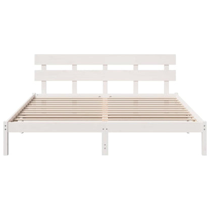 Sengestel Hvid 180 200 Cm Massivt Fyrretræ - Billede 6