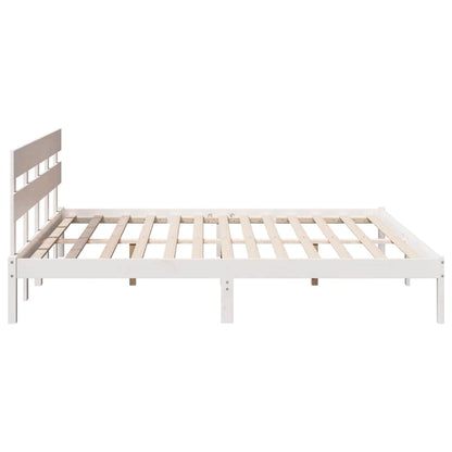 Sengestel Hvid 180 200 Cm Massivt Fyrretræ - Billede 7
