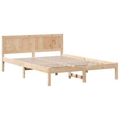 Sengestel Brun 150 200 Cm Massivt Fyrretræ - Billede 2