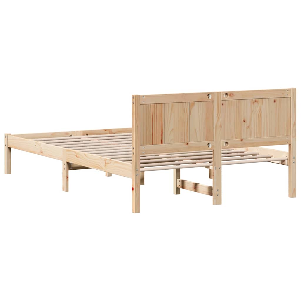 Sengestel Brun 140 190 Cm Massivt Fyrretræ - Billede 8