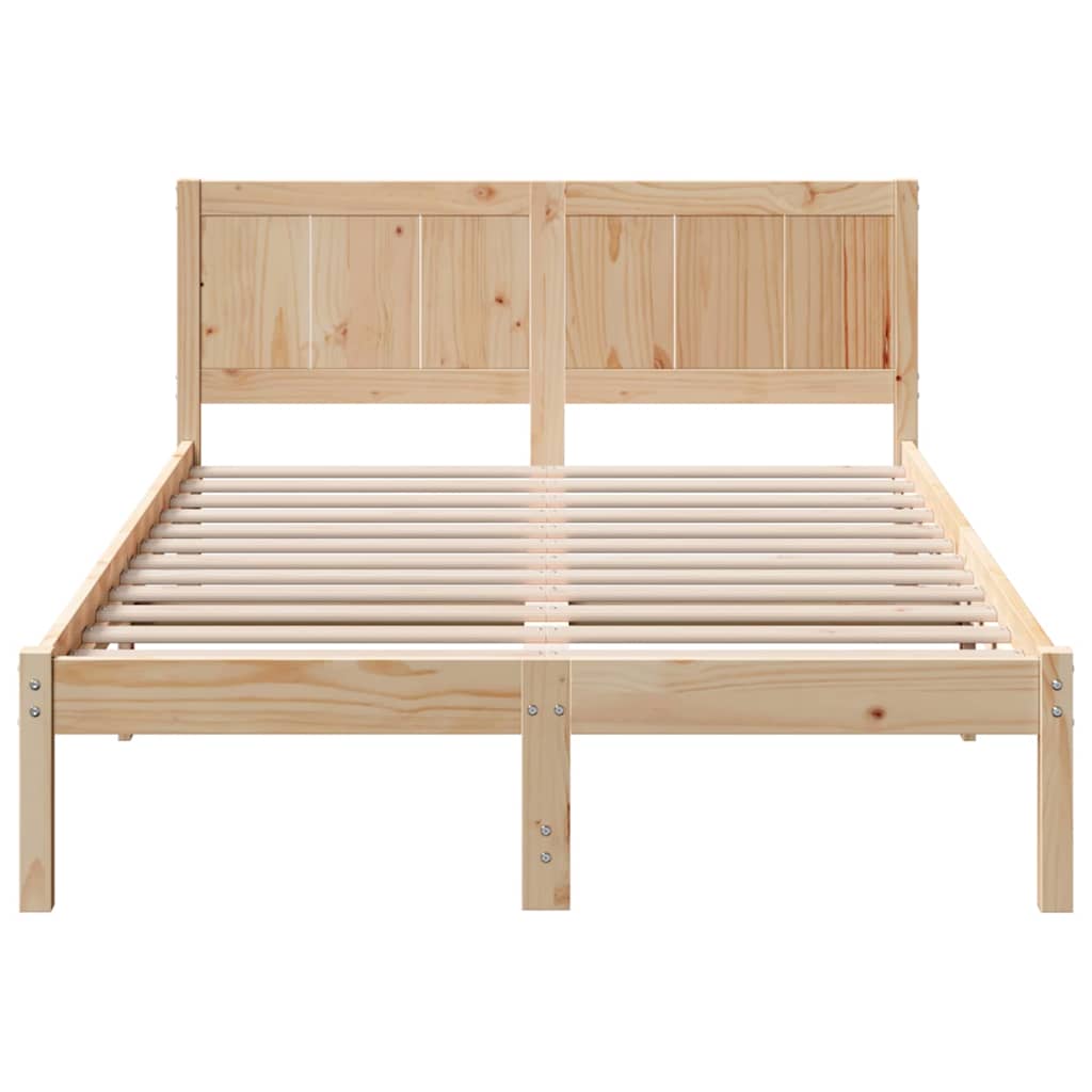 Sengestel Brun 140 190 Cm Massivt Fyrretræ - Billede 6