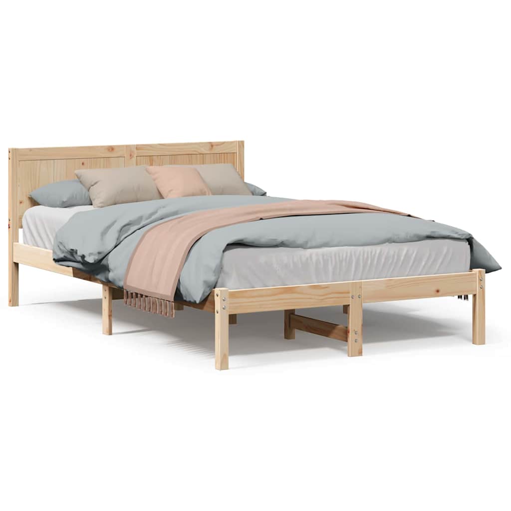 Sengestel Brun 140 190 Cm Massivt Fyrretræ - Billede 4