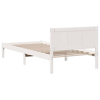 Sengestel Hvid 90 200 Cm Massivt Fyrretræ - Billede 8