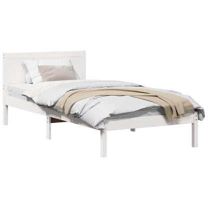 Sengestel Hvid 90 200 Cm Massivt Fyrretræ - Billede 3