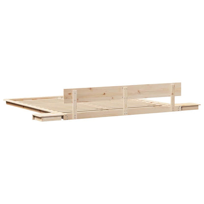 Sengestel Brun 200 X 200 Cm Træ - Billede 7