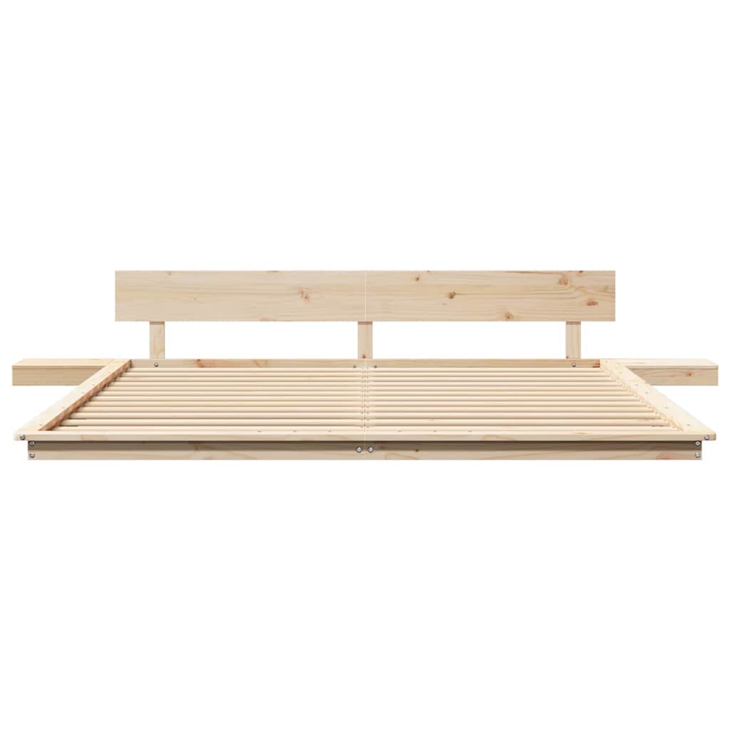 Sengestel Brun 200 X 200 Cm Træ - Billede 5