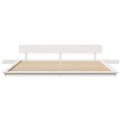 Sengestel Hvid 200 200 Cm Træ - Billede 5