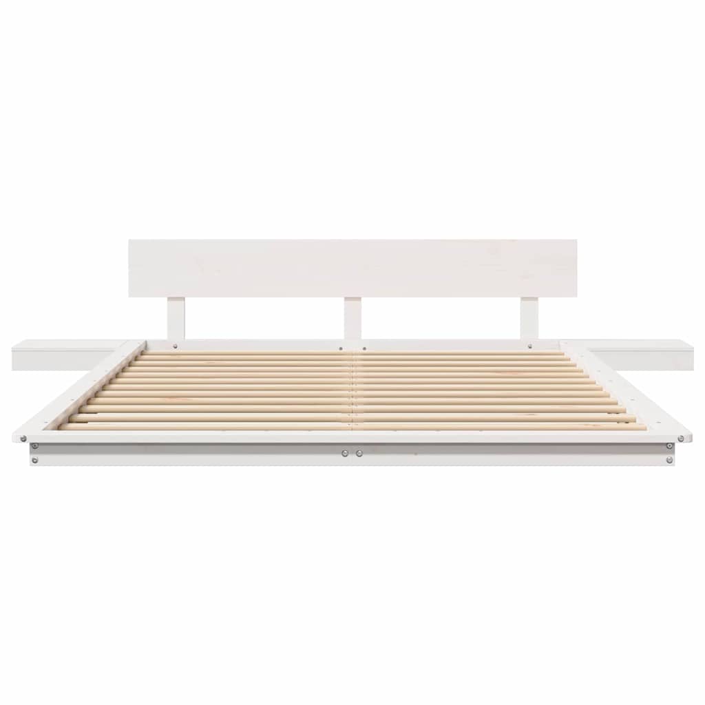 Sengestel Hvid 160 200 Cm Træ - Billede 5