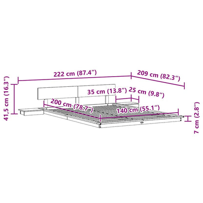 Sengestel Brun 140 200 Cm Træ - Billede 9