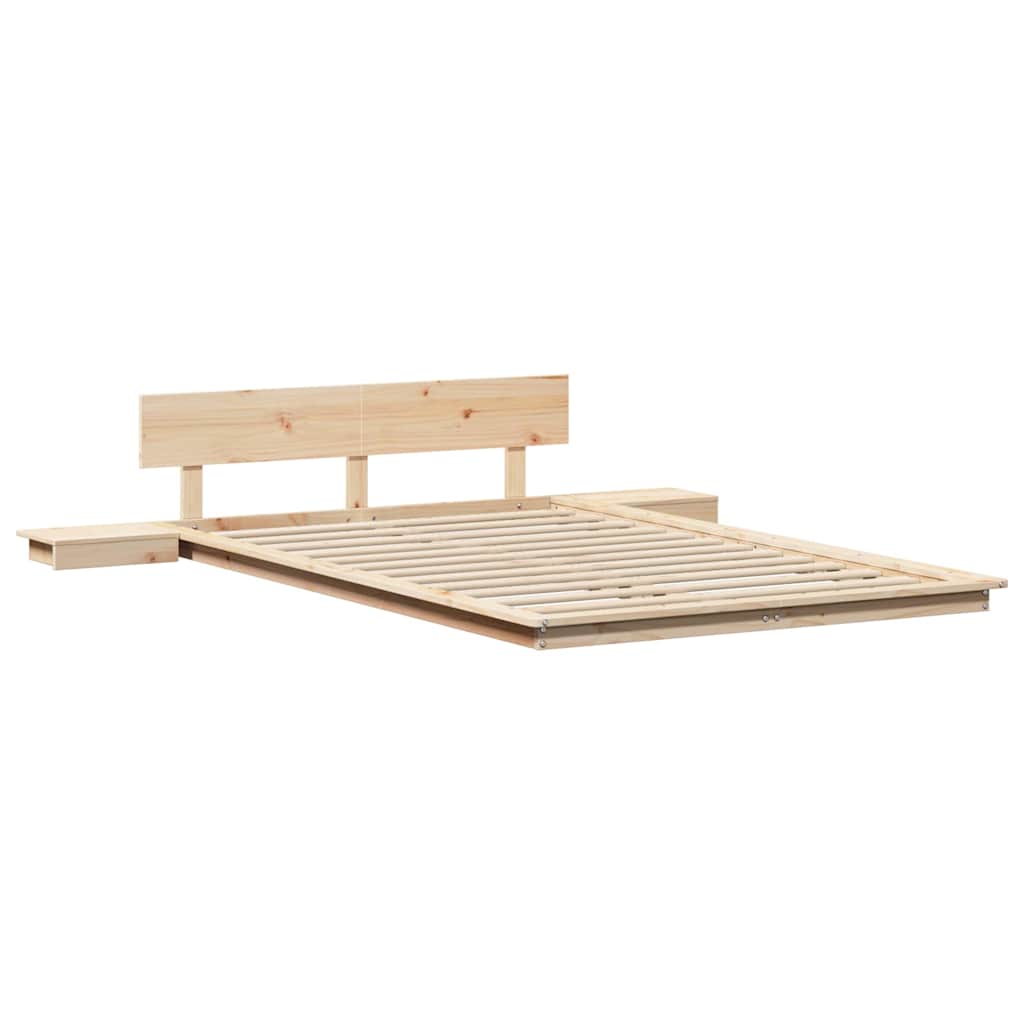 Sengestel Brun 135 190 Cm Træ - Billede 2