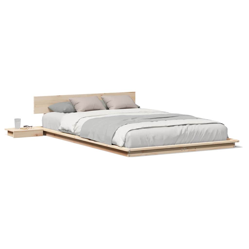 Sengestel Brun 135 190 Cm Træ - Billede 4