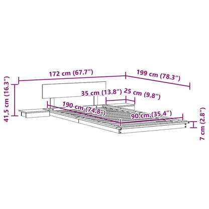 Sengestel Brun 90 190 Cm Træ - Billede 9