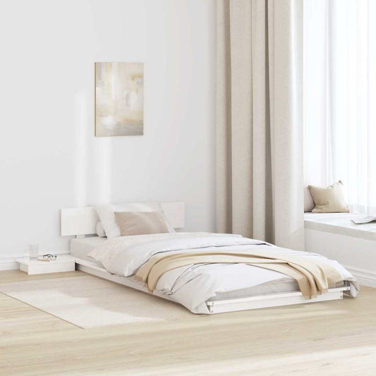 Sengestel Hvid 90 190 Cm Træ - Hovedbillede