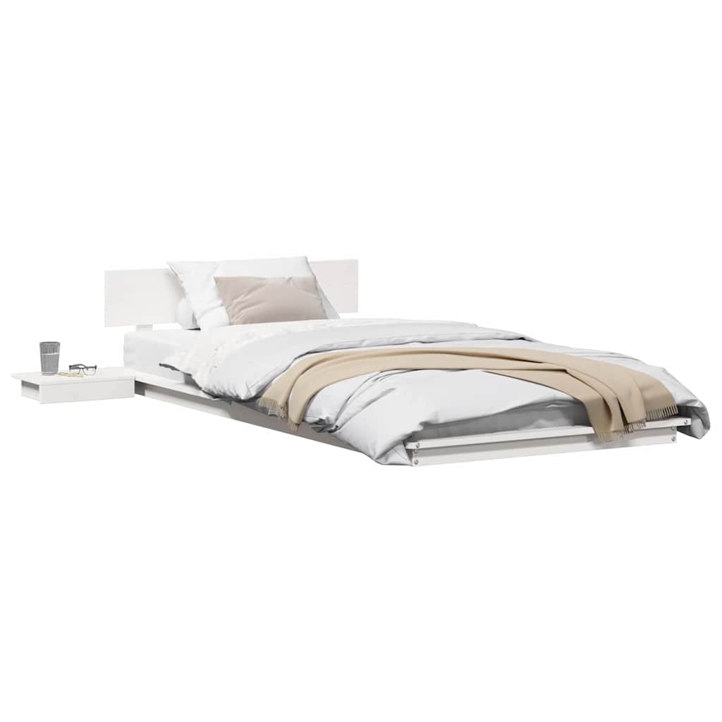 Sengestel Hvid 90 190 Cm Træ - Billede 3