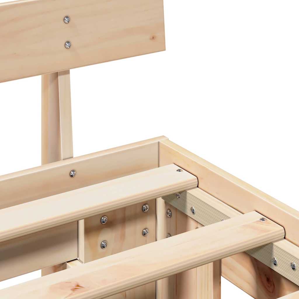 Sengestel Med Hovedgærde Brun 90 X 190 Cm Massivt Fyrretræ - Billede 9